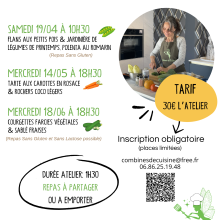 Ateliers de cuisine végétarienne pour une cuisine saine, goûteuse, de saison et facile à reproduire à la maison