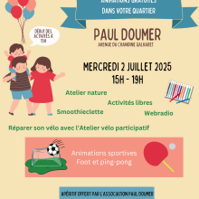 Animations quartier Paul Doumer Animations quartier Paul Doumer