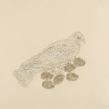 Œuvre de Kiki Smith sur papier représentant un oiseau, créée en 2016.