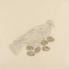 Œuvre de Kiki Smith sur papier représentant un oiseau, créée en 2016.