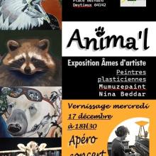 Affiche de l'exposition de peinture "Anima'l"