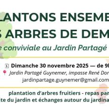 Jardin Partagé Guynemer 30 novembre : journée conviviale et plantation d'arbres fruitiers