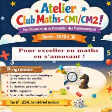 Club maths CM1/CM2 pendant les vacances