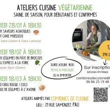 Atelier de cuisine végétarienne pour une cuisine saine, goûteuse, de saison et facile à reproduire à la maison
