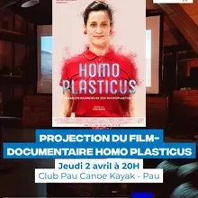 Affiche d'une dame pour la projection du film Homo Plasticus
