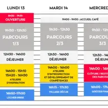 Voici le programme proposé pour ces 3 jours de Fabrik à Déclik Paloise 