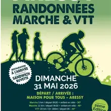 Après une édition réussie en 2022, l'Association des Parents d'Elèves de l'Ecole d'Aressy vous propose une nouvelle randonnée avec 3 parcours de VTT et 2 parcours de marche. A l'arrivée une restauration vous sera proposée avec une buvette des sandwichs et des crêpes ! L’inscription en ligne est possible jusqu'au jour de l'évènement, elle est 1€ moins chère jusqu'au 25 mai inclus.