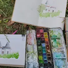 Dans le parc du château de Pau, appréciez la peinture à l'aquarelle en plein air
