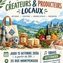 Marché de créateurs et producteurs locaux, jeudi 15 octobre 2026, 35 rue montpensier à partir de 14h