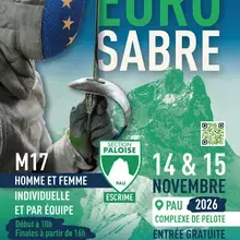 Affiche pour la coupe d'europe d'escrime le 14&15/11 au complexe de pelote