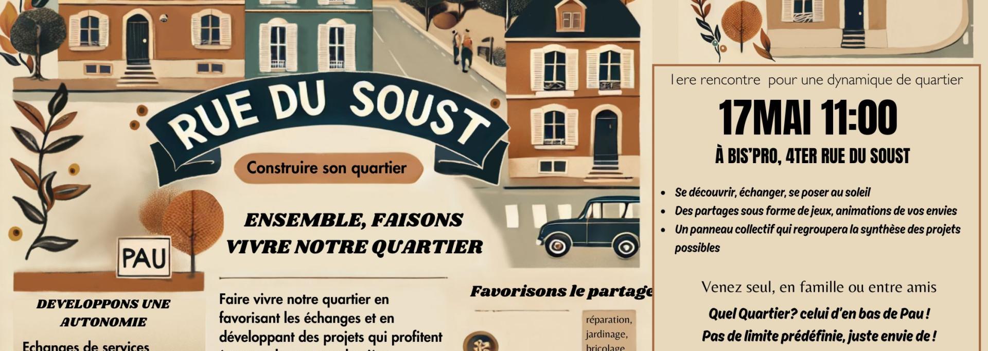 affiche qui decrit le programme et les ambition de ce projet vie de quartier