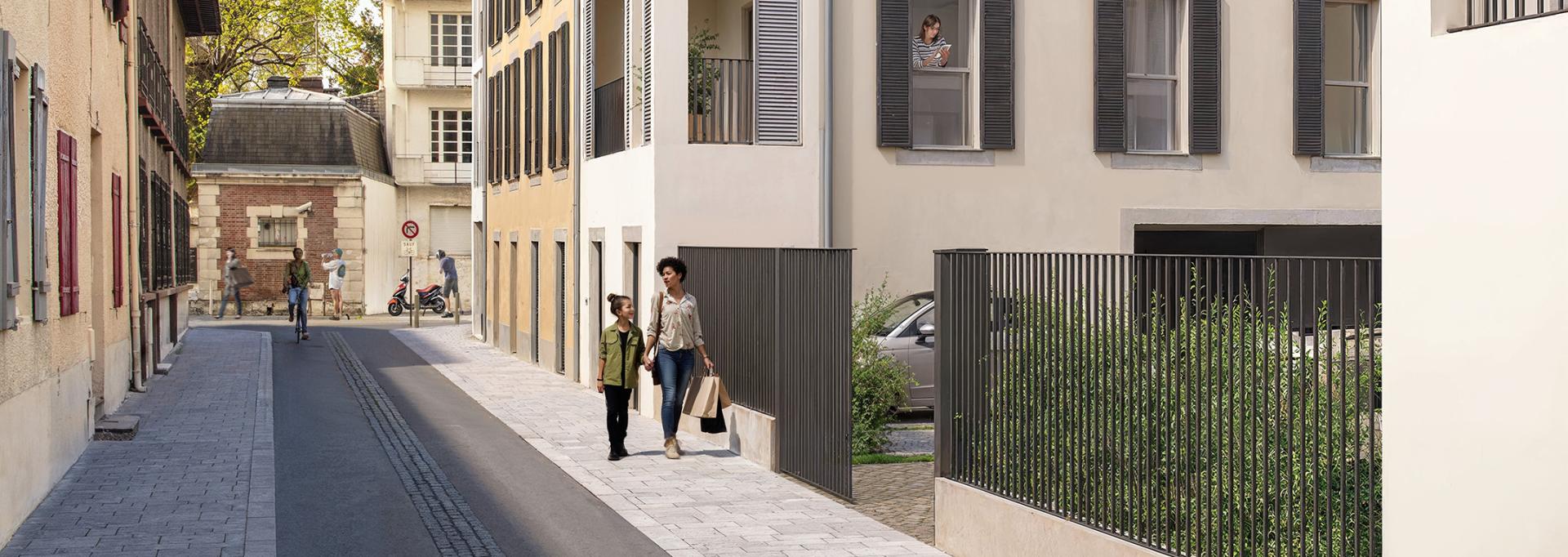 La rue Navarrot : perspective projet  