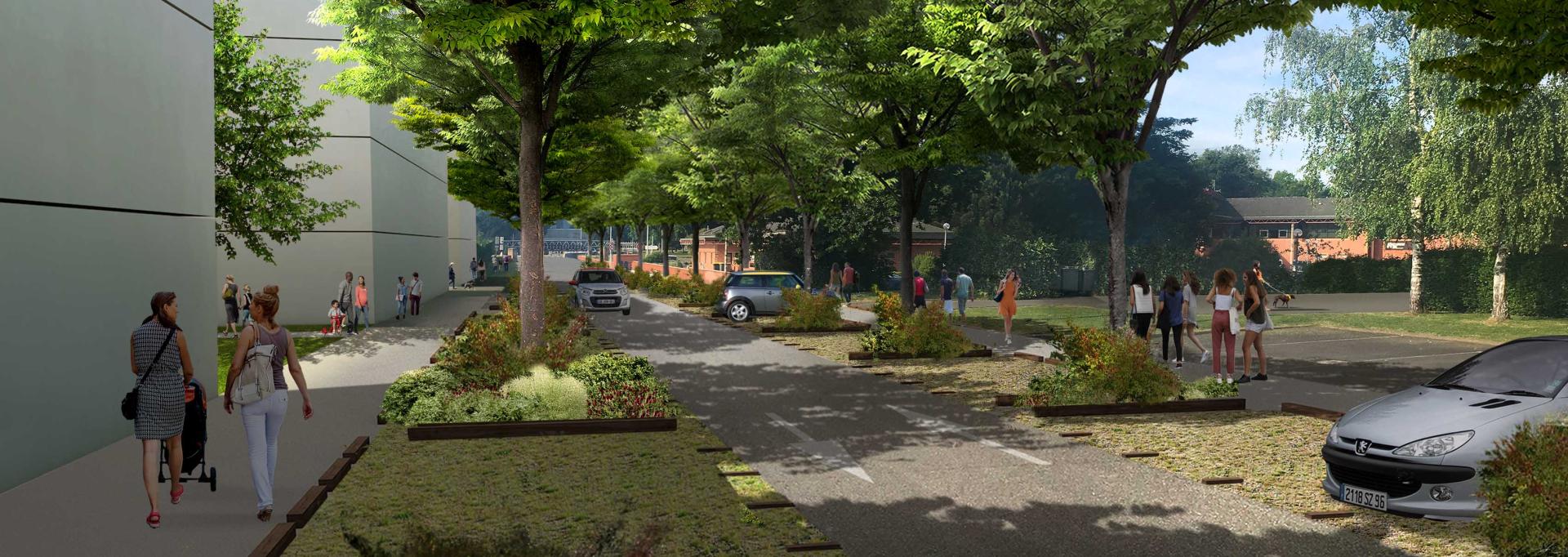 La rue Saint-John-Perse : perspective travaux