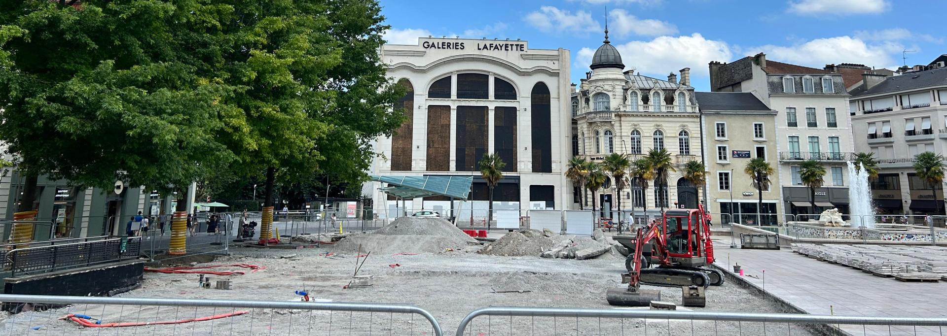La place Clemenceau en travaux en juin 2025