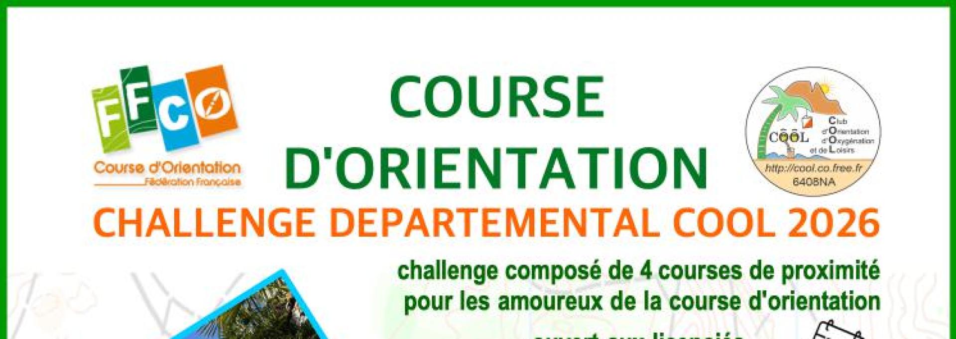 Challenge départemental de course d'orientaion 2026ouverte à tous les passionnés ou débutants