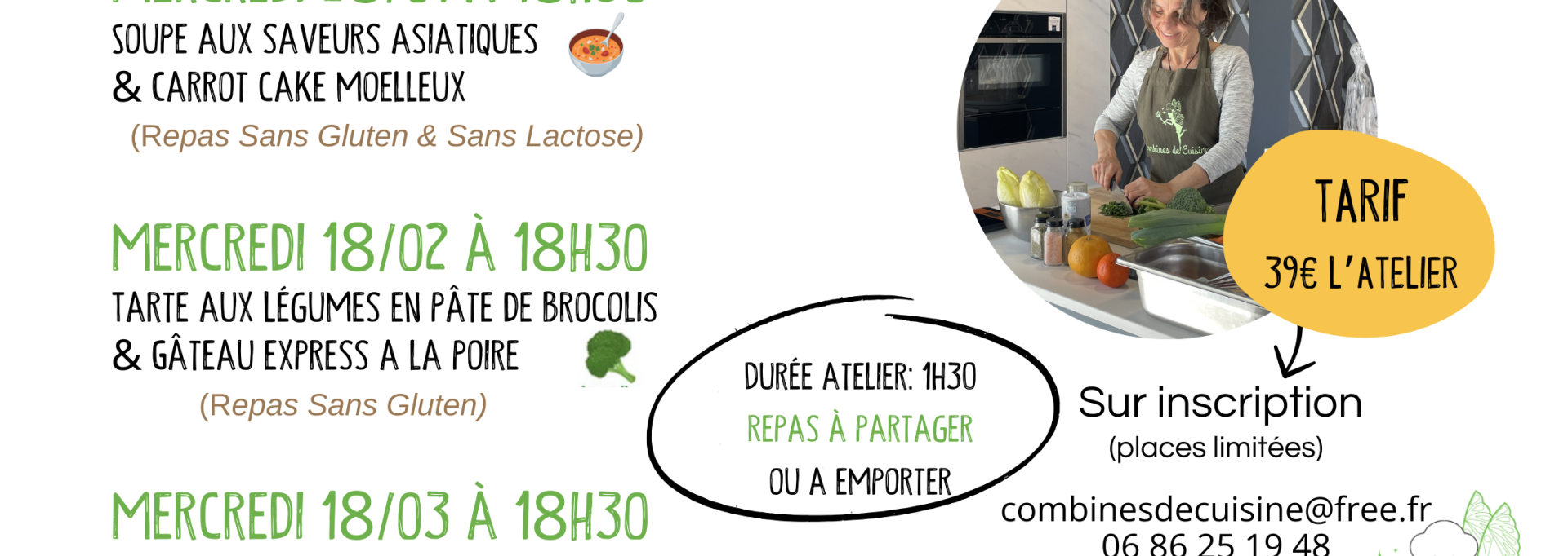 Atelier de cuisine végétarienne pour une cuisine saine, goûteuse, de saison et facile à reproduire à la maison