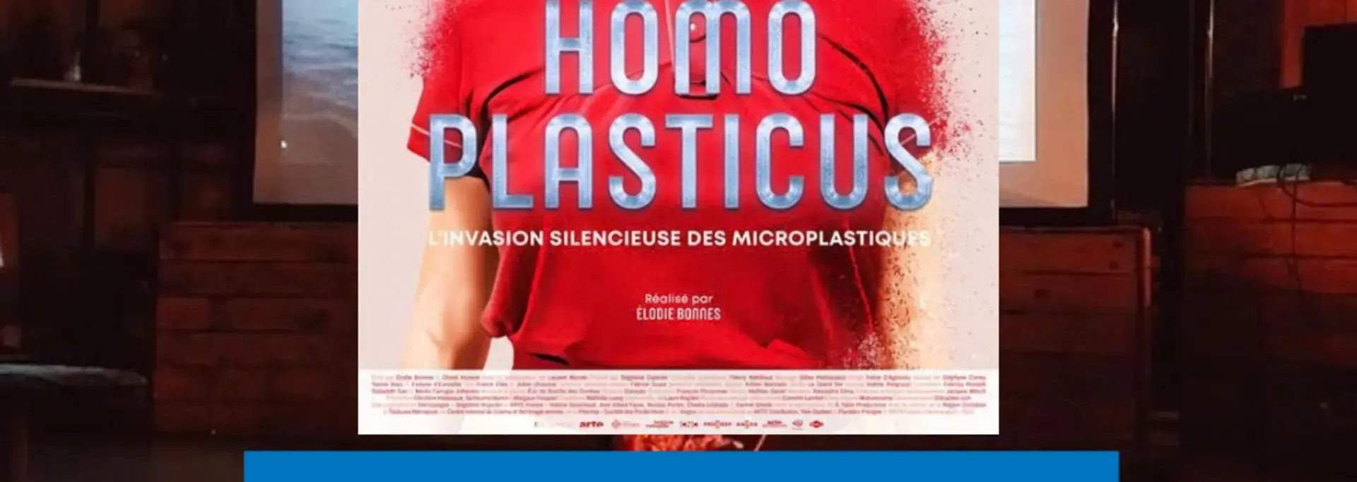 Affiche d'une dame pour la projection du film Homo Plasticus