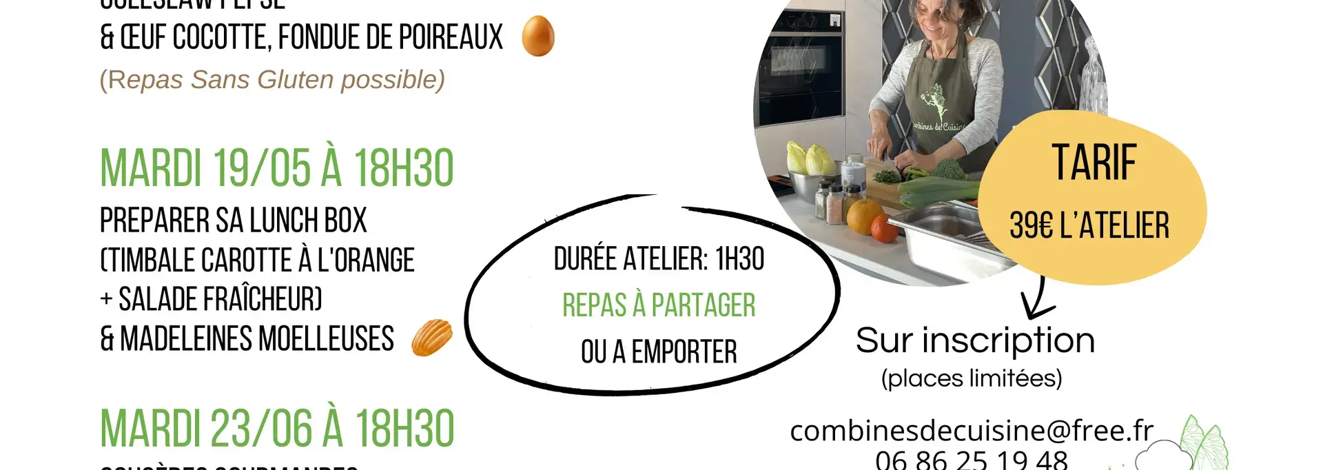 Atelier de cuisine végétarienne pour une cuisine saine, goûteuse, de saison et facile à reproduire à la maison