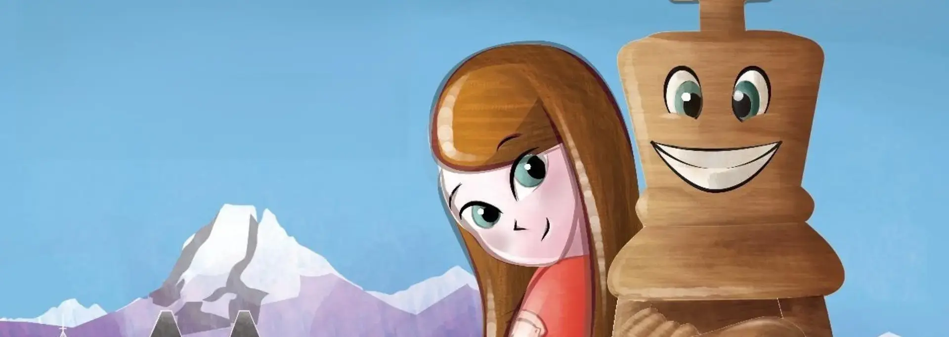 Roi et enfant, devant le château de Pau et les Pyrénées