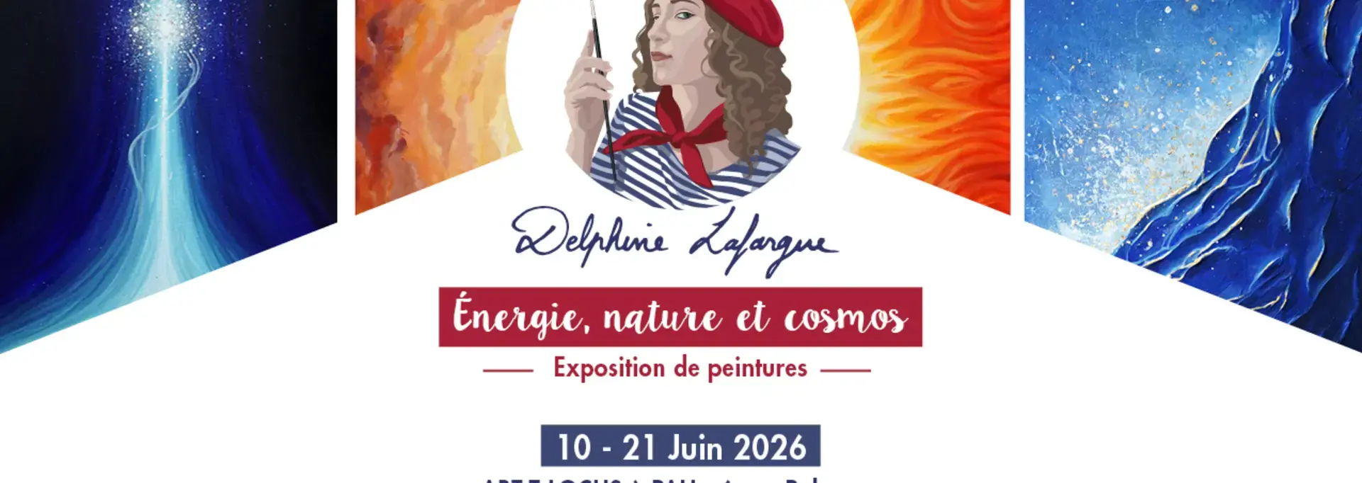 Affiche exposition de peintures à Pau, de Delphine Lafargue