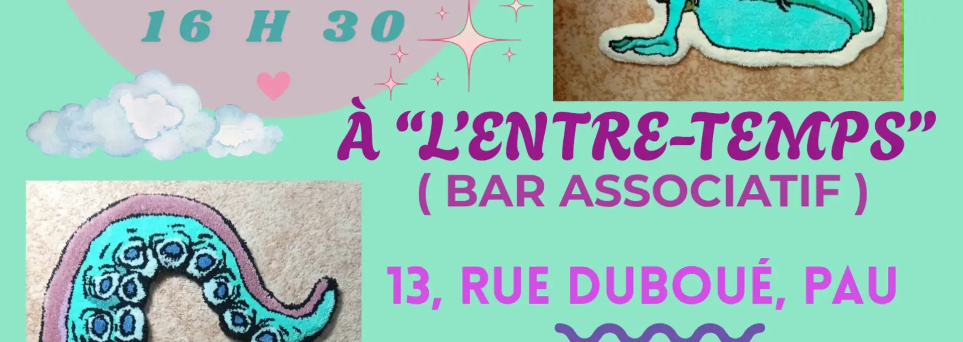 Vernissage de Tufting le 16 Juillet à 16h30 jusqu'au 18 Aout 
