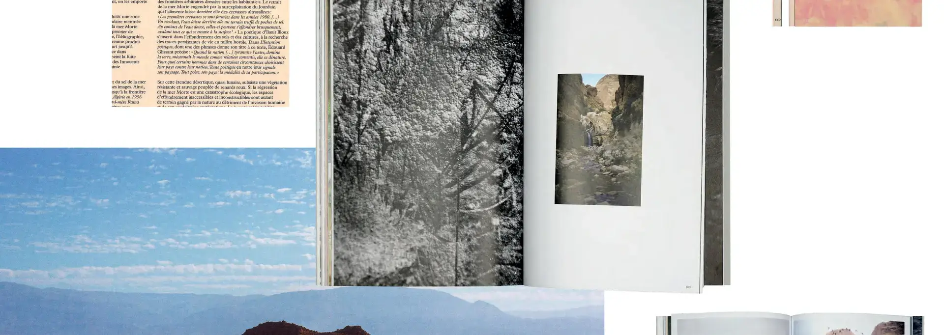 Présentation de pages intérieures d'un ouvrage dédié au paysage