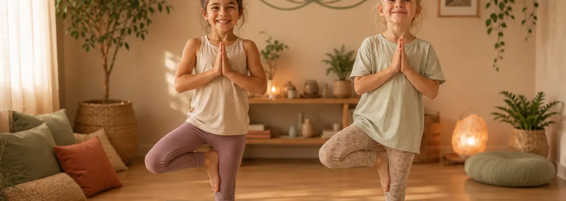 enfants pratiquant le yoga