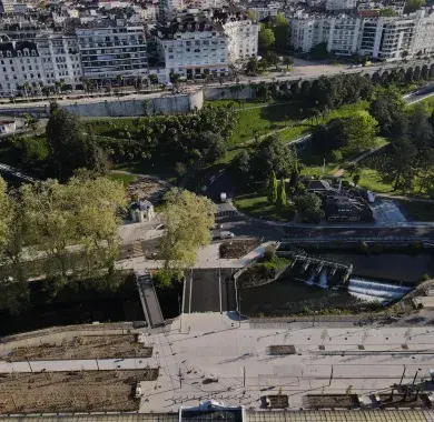 Le pole d'échange multimodal vu d'en haut 