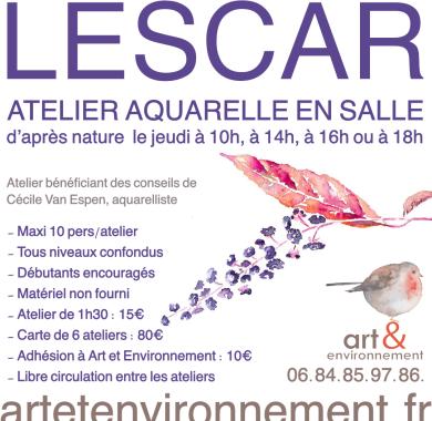 Ateliers aquarelle en salle d'après nature