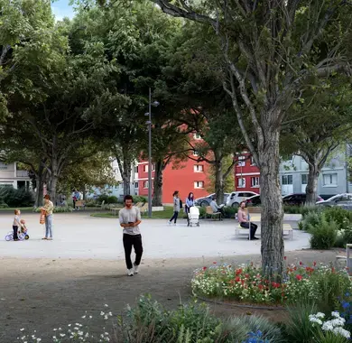 Place Baudelaire : perspective 