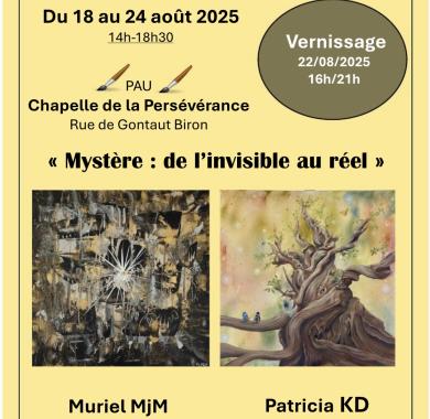 Exposition de peinture du 18 au 24 août 2025 à la Chapelle de la Persévérance 