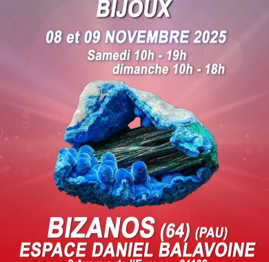 salon minéraux, fossiles et bijoux bizanos