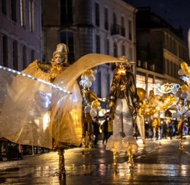 Déambulation pendant la Fête des lumières 