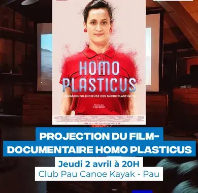 Affiche d'une dame pour la projection du film Homo Plasticus