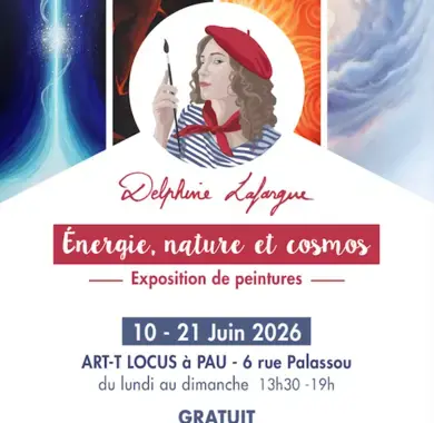 Affiche exposition de peintures à Pau, de Delphine Lafargue