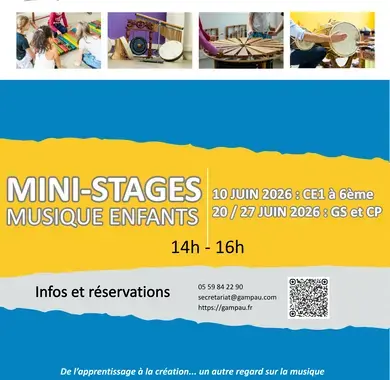MINI STAGE DÉCOUVERTE MUSIQUE ENFANT