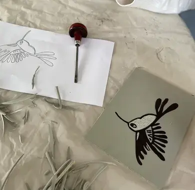 Linogravure-presse de gravure-estampe