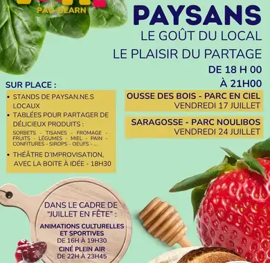 Affiche d'information sur les marchés paysans organisés par VRAC