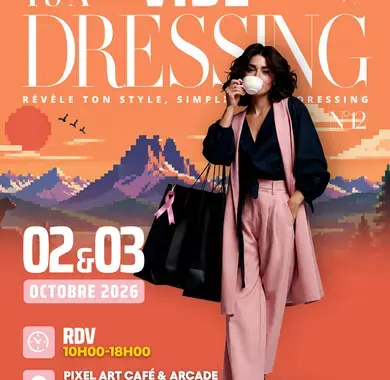 Vide dressing les 2 & 3 octobre 2026 au Pixel Art Café & Arcade. Un week-end sous le signe de la mode et de la gourmandise au 28 boulevard des Pyrénées à Pau 