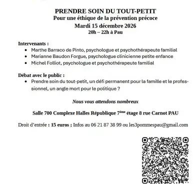 Conférence débat 15 12 26 Pau organisée par les 3 pommes 
