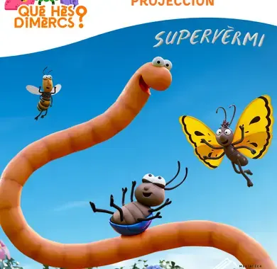 Jaquette film d'animation avec un vers de terre et un papillon dessinés
