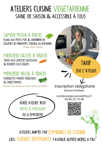 Ateliers de cuisine végétarienne pour une cuisine saine, goûteuse, de saison et facile à reproduire à la maison