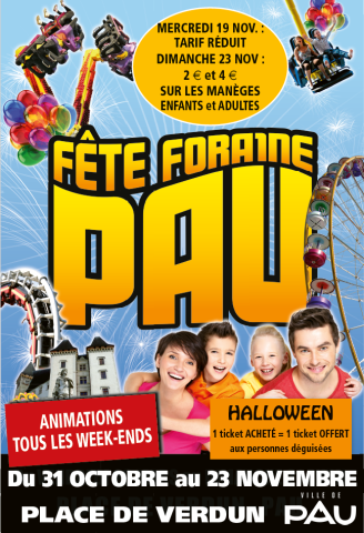 AFFICHE FÊTE FORAINE DE NOVEMBRE À PAU