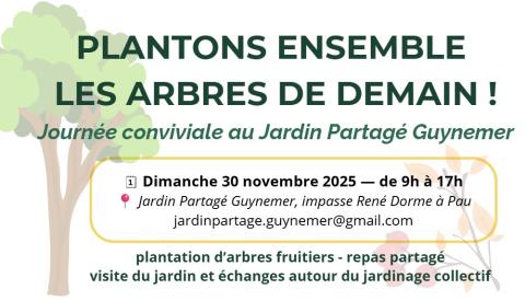 Jardin Partagé Guynemer 30 novembre : journée conviviale et plantation d'arbres fruitiers