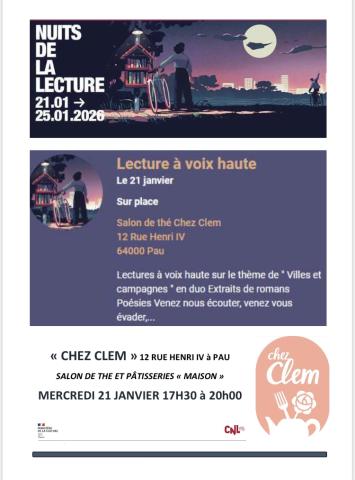 Affiche officielle de l'évènement national "Nuits de la lecture"