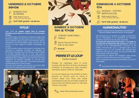 Programmation détaillée des concerts du festival Gelos en Musiques 2026