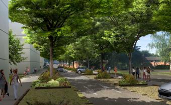 La rue Saint-John-Perse : perspective travaux