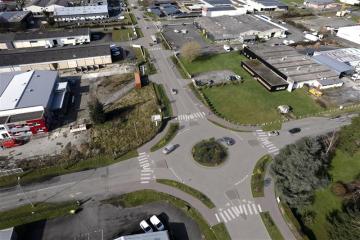 Avenue Marie André Ampère sur la commune de Lons et Lescar : perspective drone