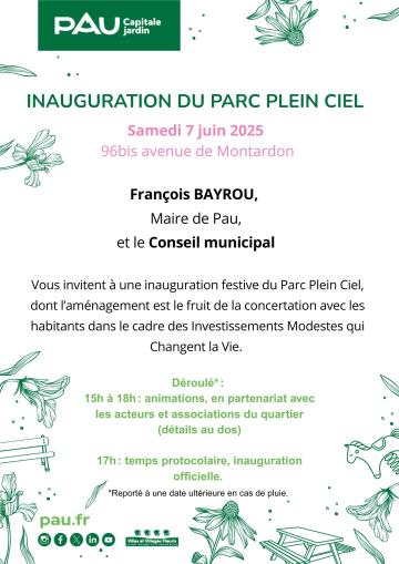 Inauguration du Parc Plein Ciel