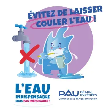 Ne pas laisser couler l’eau : visuel de campagne